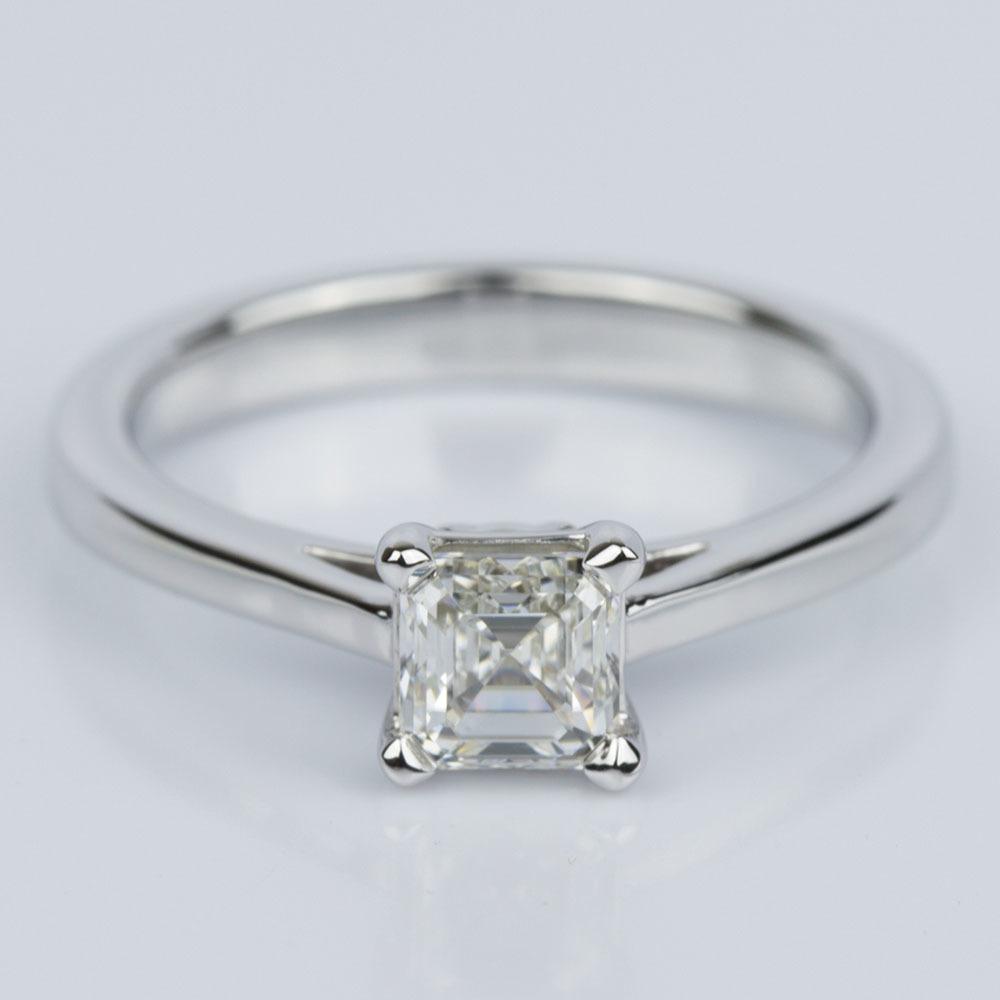Petite Cathedral Solitaire Engagement Ring In White Gold