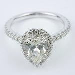 Petite Halo Pear Diamond Engagement Ring - small