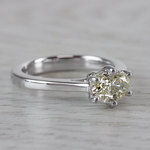 Petite Oval Diamond Solitaire Engagement Ring - small angle 3