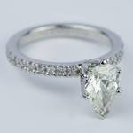 Petite Pave Pear Diamond Engagement Ring (1.20 ct.)