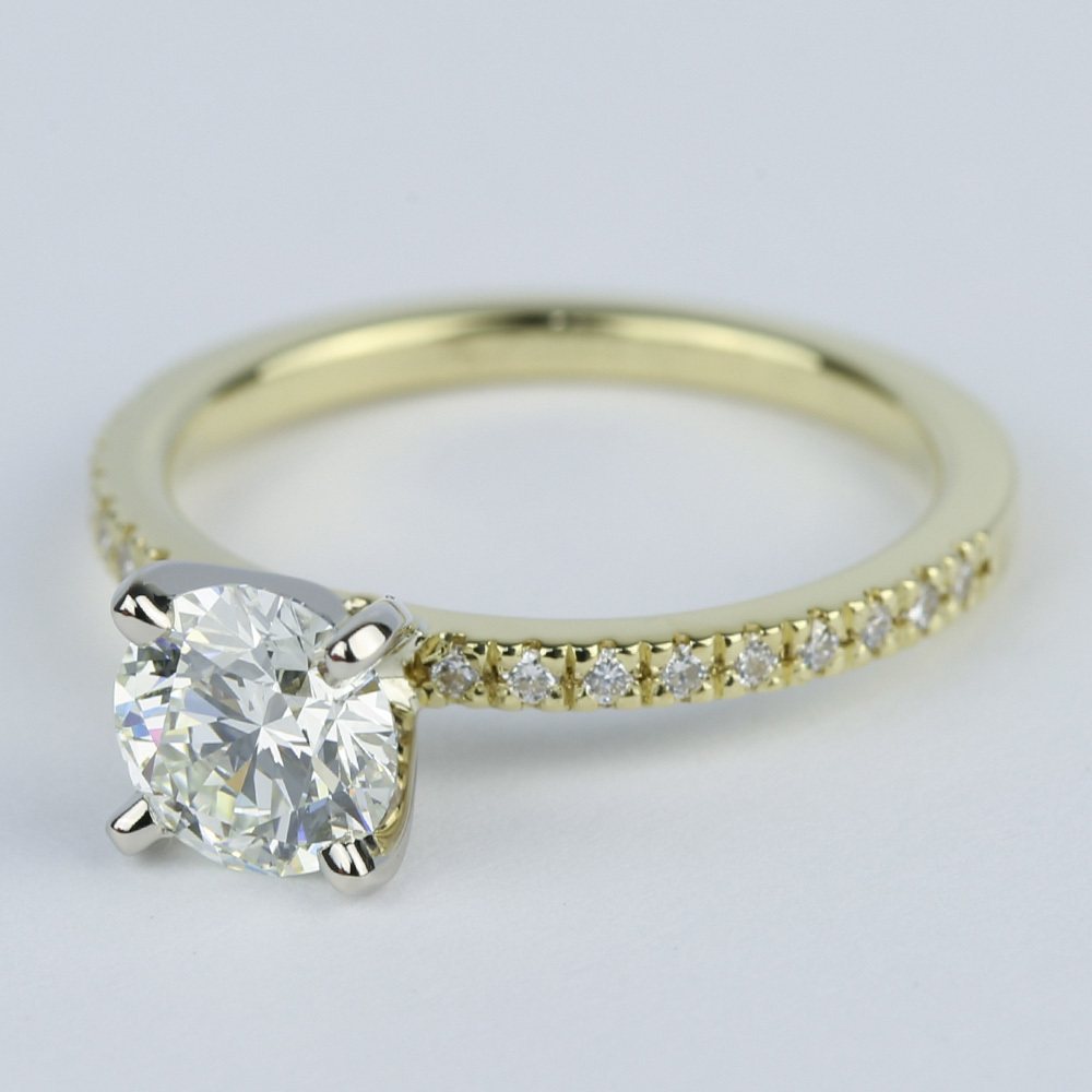 K Color Diamond Ring In Yellow Gold (1.12 Carat)