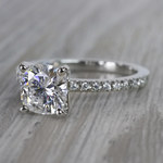 Pretty Pave Cushion Moissanite Diamond Engagement Ring - small angle 2