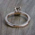 Pretty Pave Rose Gold Engagement Emerald Cut Diamond Ring - small angle 4