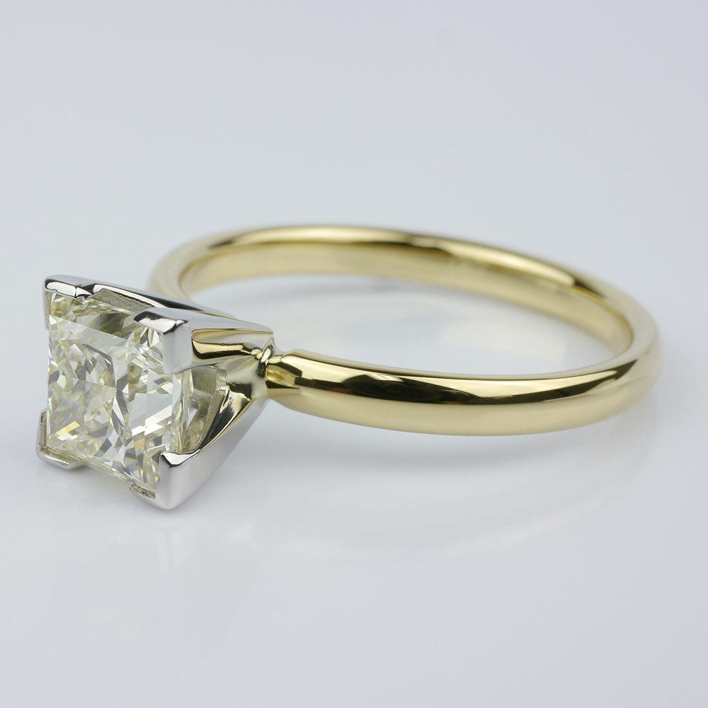 Comfort-Fit Solitaire Ring Featuring a Princess Diamond angle 3