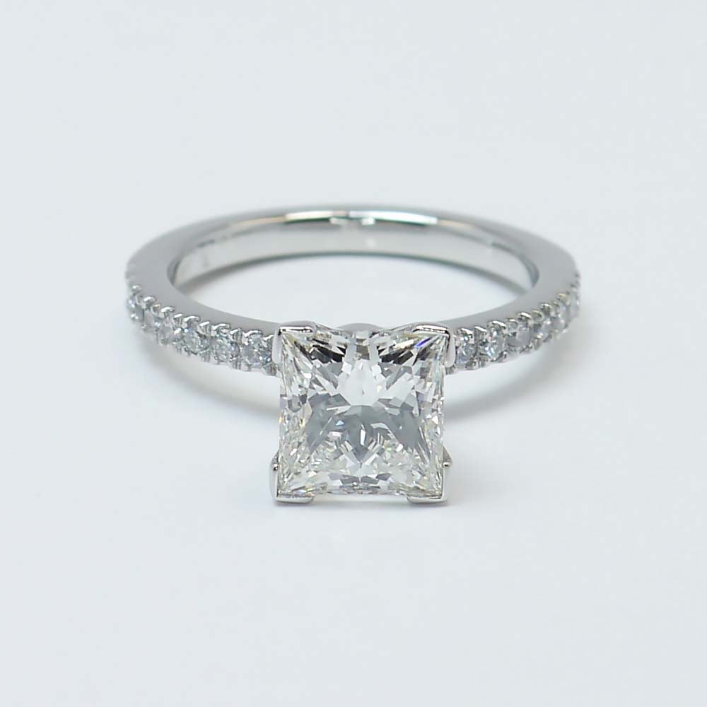 2 Carat Princess Cut Diamond Ring With Diamond Band