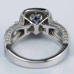 Princess Diamond and Sapphire Double Halo Engagement Ring - small angle 4