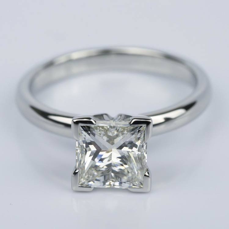 Princess Solitaire Diamond Engagement Ring in Platinum (2 Carat)