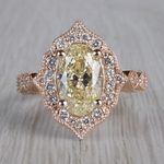 Radiating Vintage Oval Diamond Engagement Ring In Rose Gold - small