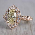 Radiating Vintage Oval Diamond Engagement Ring In Rose Gold - small angle 2