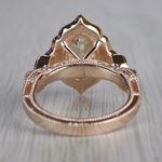 Radiating Vintage Oval Diamond Engagement Ring In Rose Gold - small angle 4