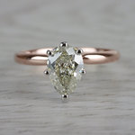 Ravishing Rose Gold Pear Cut 1 Carat Diamond Ring - small