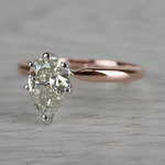 Ravishing Rose Gold Pear Cut 1 Carat Diamond Ring - small angle 2