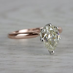 Ravishing Rose Gold Pear Cut 1 Carat Diamond Ring - small angle 3