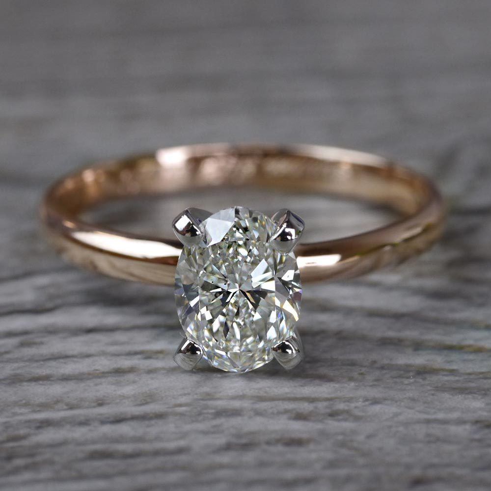 Romantic Rose Gold Oval Engagement Ring