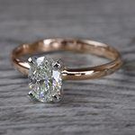 Romantic Rose Gold Oval Diamond Engagement Ring - small angle 2