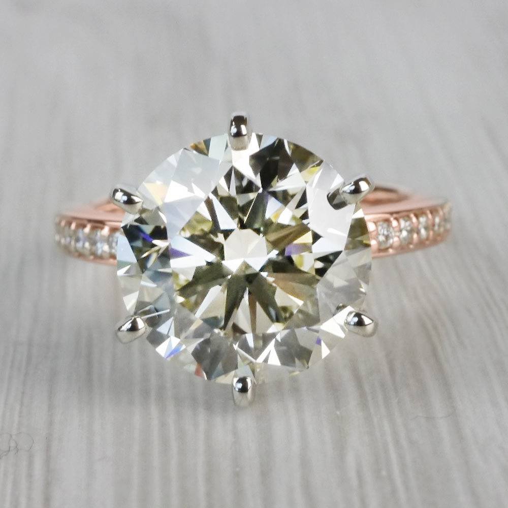6.27 Carat Diamond Engagement Ring In Rose Gold