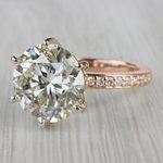 6.27 Carat Diamond Engagement Ring In Rose Gold - small angle 2