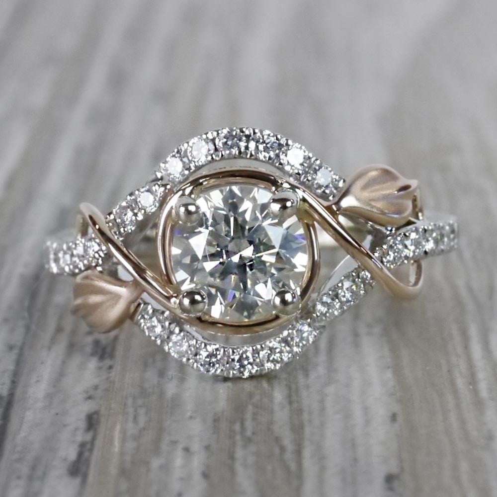 Twisted Vine Round Diamond Engagement Ring