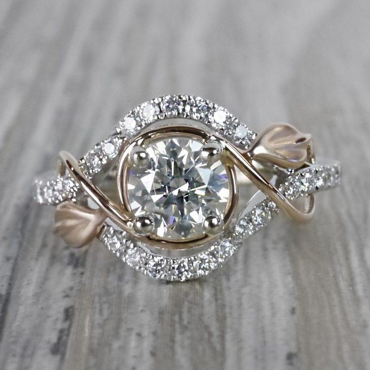Round Diamond Cut Wrapping Vine Engagement Ring By Parade