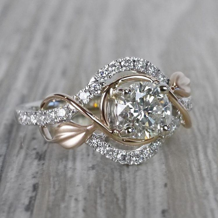 Round Diamond Cut Wrapping Vine Engagement Ring By Parade angle 3