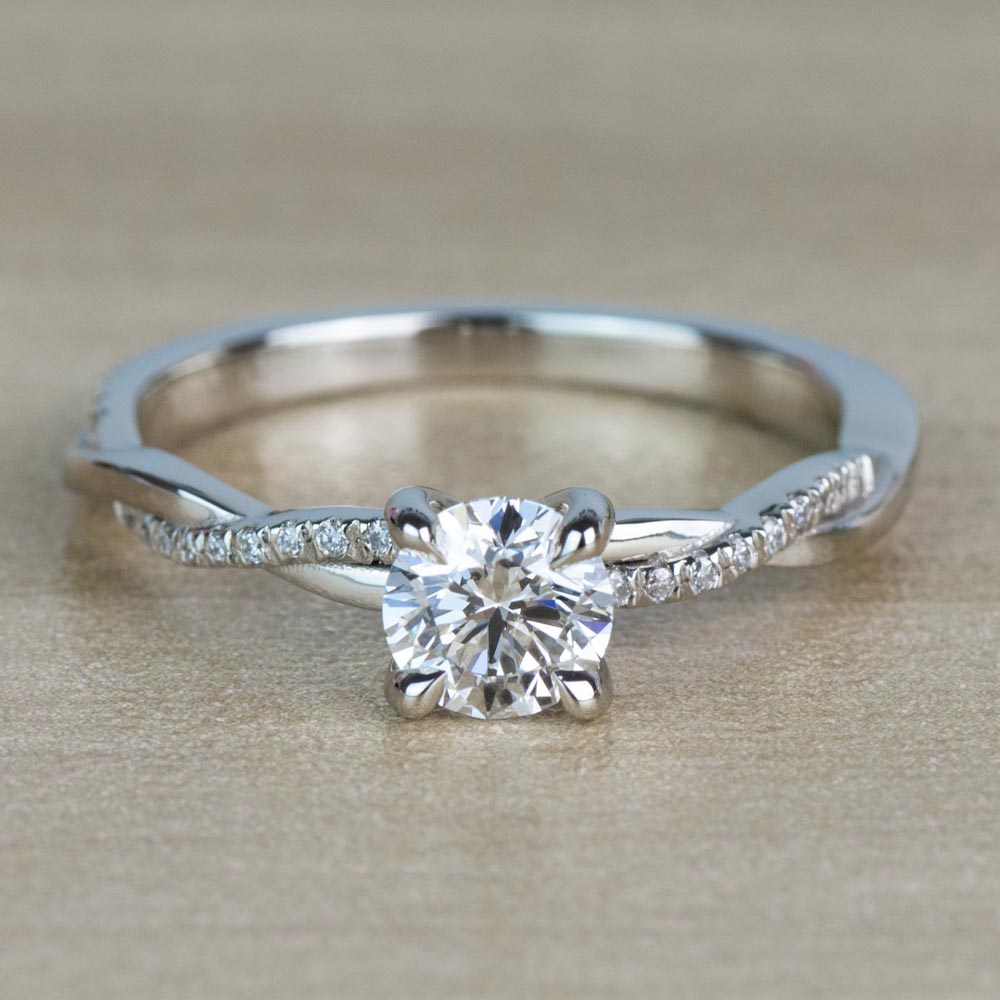 1 ctw Emerald Lab Grown Diamond Double Twist Engagement Ring -  Grownbrilliance