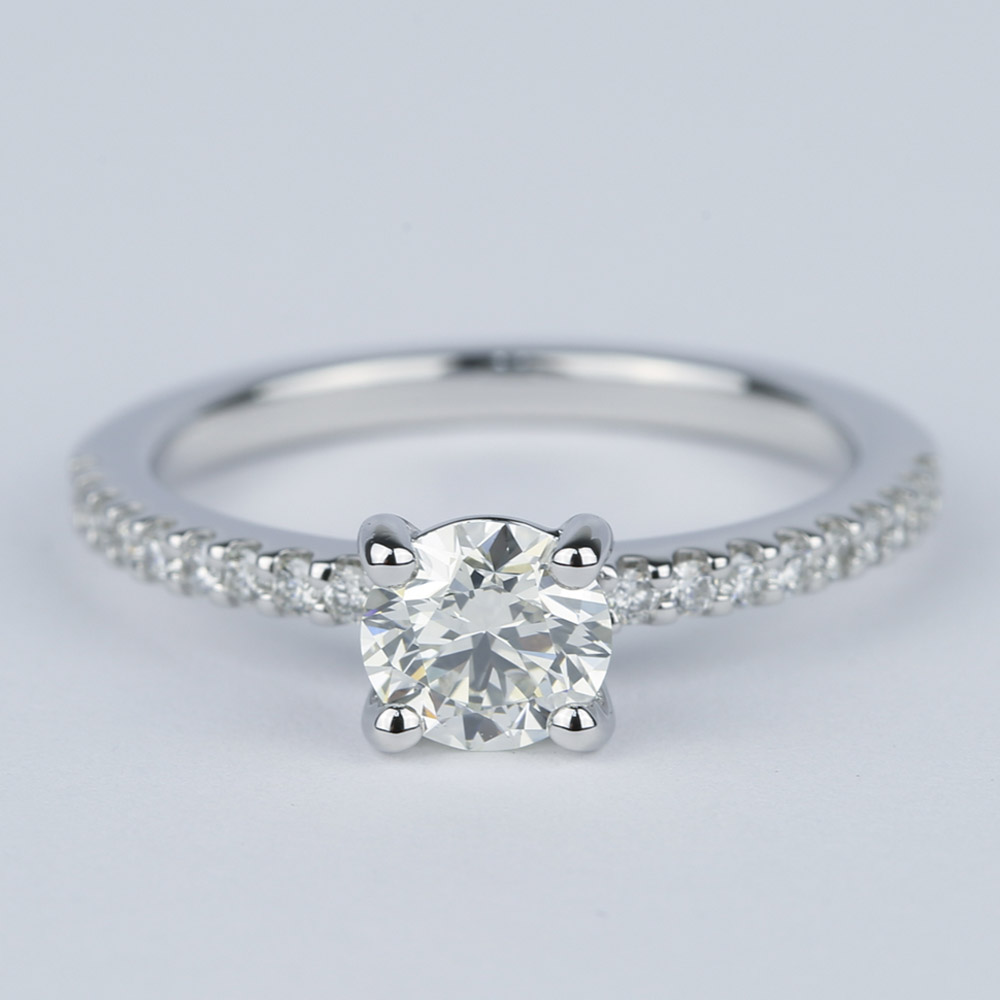 Scallop Round Cut Diamond Engagement Ring (3/4 Carat)