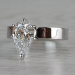 Seamless & Classic Solitaire Pear Shaped Engagement Ring - small angle 2