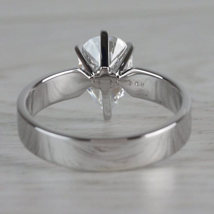 Seamless & Classic Solitaire Pear Shaped Engagement Ring angle 4