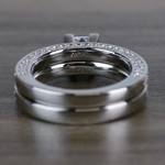 Shimmering Pave 1 Carat Princess Cut Diamond Ring Wedding Set - small angle 4