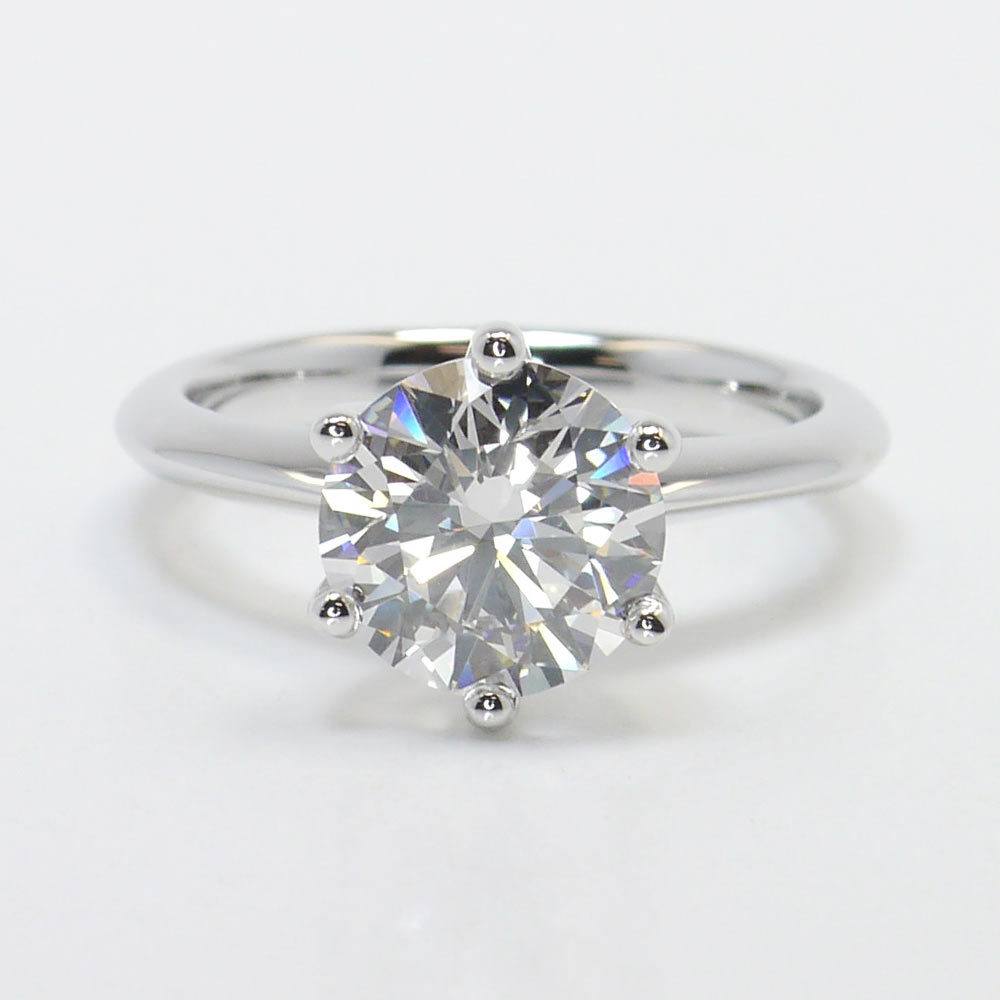 Details about   2 Carat Brilliant Cut Round Diamond Six Prong Solitaire Engagement Ring Silver 
