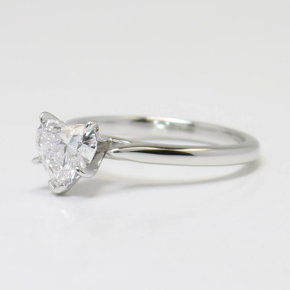 Flawless 1 Carat Heart Shaped Diamond Ring angle 2