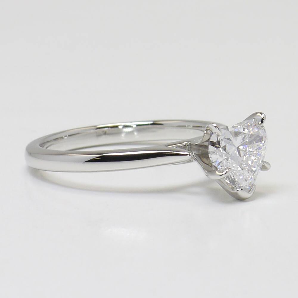Flawless 1 Carat Heart Shaped Diamond Ring angle 3