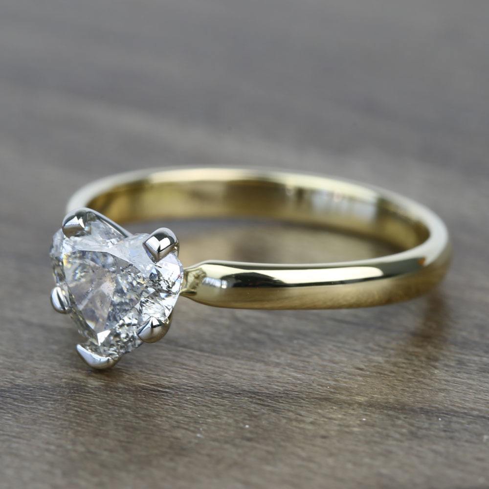 One Carat Heart Solitaire Diamond Ring In 14k Gold