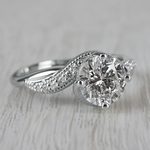 Sparkling Bliss Round Cut Diamond Twisted Engagement Ring - small angle 3