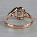 Sparkling Swirled Round Cut Diamond Rose Gold Engagement Ring - small angle 4