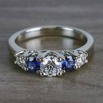 Sparkling Trellis Gemstone Sapphire and Diamond Ring - small