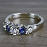 Sparkling Trellis Gemstone Sapphire and Diamond Ring - small angle 2