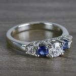 Sparkling Trellis Gemstone Sapphire and Diamond Ring - small angle 3