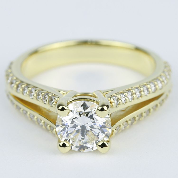 Split Shank Ring Setting with Super Ideal Round Diamond