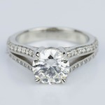 Split Shank Diamond Engagement Ring in White Gold (1.51 ct.)