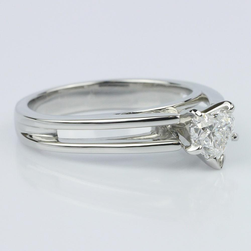 Split Shank Heart Diamond Solitaire Ring (0.58 ct.)