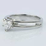 Split Shank Heart Diamond Solitaire Ring (0.58 ct.) - small angle 2