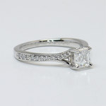Dainty Split Shank Asscher Cut Diamond Ring In 18K White Gold - small angle 3