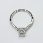 Dainty Split Shank Asscher Cut Diamond Ring In 18K White Gold - small angle 4