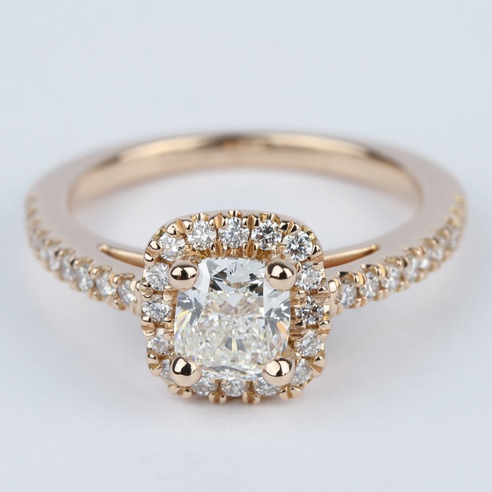 Square Rings Rose Gold Square Cut Diamond Engagement Ring