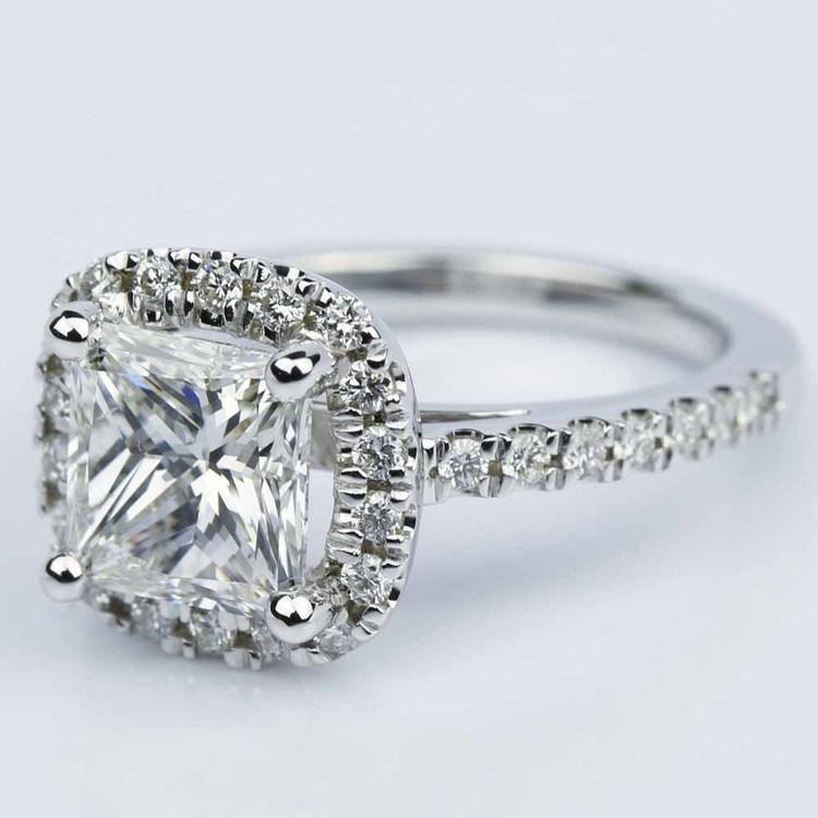 Square Halo Princess Diamond Engagement Ring (2.00 ct.)