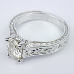 Stunning Antique Floral Solitaire Engagement Ring - small angle 2