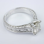 Stunning Antique Floral Solitaire Engagement Ring - small angle 3