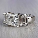 2.5 Ct. Princess Cut Diamond Ring With Side 2 Ct. Diamonds  - small angle 2