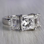 2.5 Ct. Princess Cut Diamond Ring With Side 2 Ct. Diamonds  - small angle 3